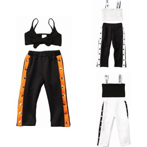 2020 New Brand Fashion Toddler Kid Baby Girl Clothes Summer Sleeveless Sling Crop Top Pants Tracksuit Outfit Summer Clothing Set