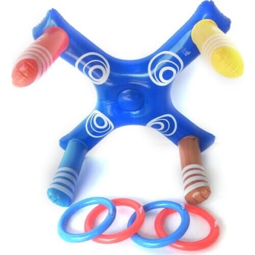 New Children Adults Outdoor Pool Beach Fun Toy Plastic Hoop Ring Toss Pool Beach Throwing Game Toys Set Gifts For Kids Game