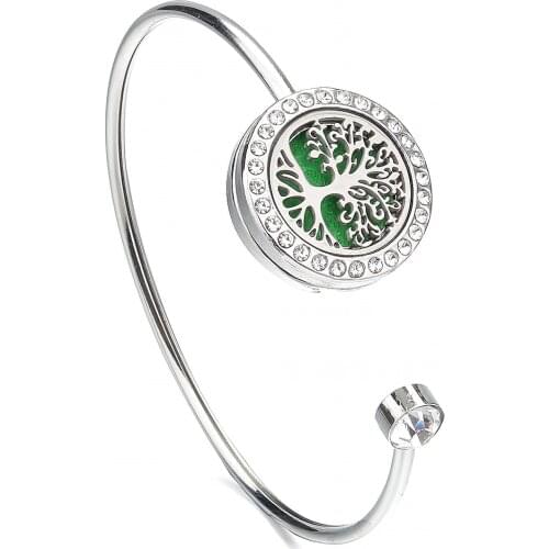 New Aromatherapy Bracelet Stainless Steel Aroma Diffuser Lockets Perfume Essential Oil Diffuser Bracelet Tree of Life Bracelets