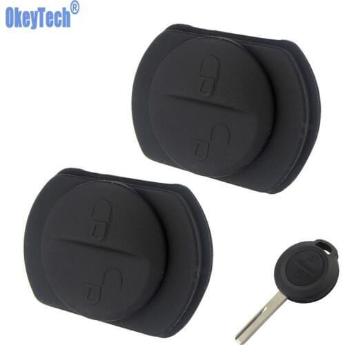 OkeyTech 5PCS for Mitsubishi Outlander Lancer Parts Auto Parts 2 Button Car Key Pad Replacement Case Repair Mat for Mitsubishi