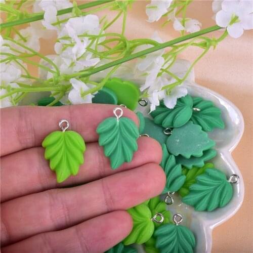 20pcs/pack Plant Leaf Resin Charms Pendant for DIYEarring Keychain Jewelry Making