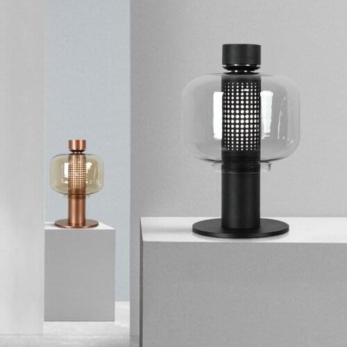 Post modern simple creative glass desk lamp Nordic Japanese style living room bedside bedroom designer study desk lamp