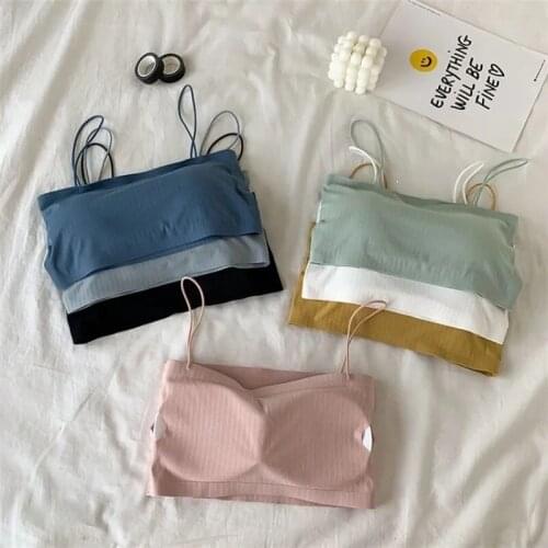 Sexy Lingerie Tube Top Bra Bandeau Top Womens Top Female Crop Top Strapless Padded Bralette Streetwear Seamless Underwear