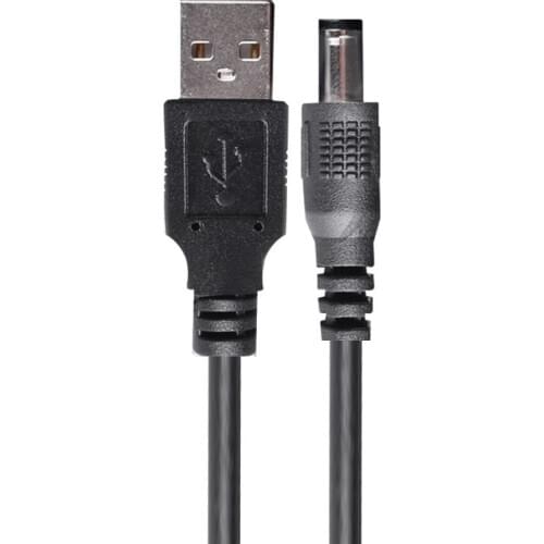 USB Male to DC 5.5x2.1 mm DC5V Power Supply Line Charging Adapter Cable LX9B