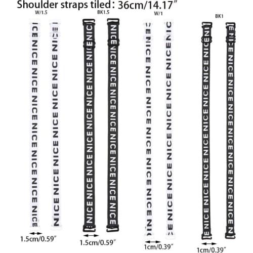 Women Girls Decorative Embroidery Nice Letters Bra Straps Replacement Sports Bralette Underwear Shoulder Belt With Slide Hook