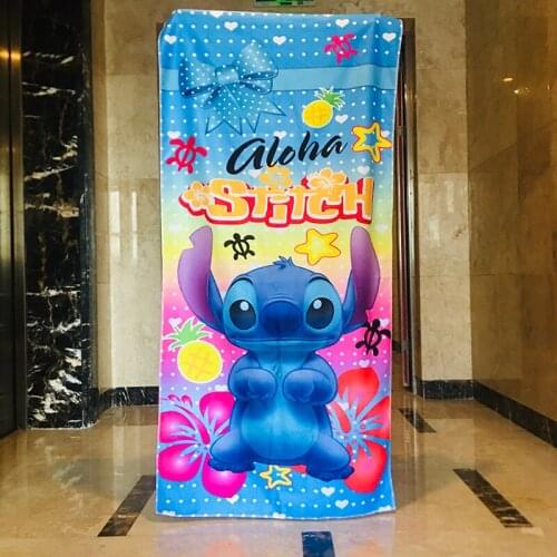 Disney Stitch Style Anime Figures Cartoon Product Cosplay Accessories Bath Towel Washcloth Unisex Gift