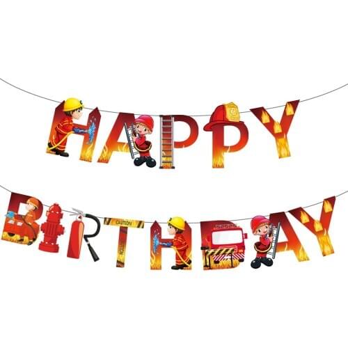 Construction Birthday Party Supplies Dump Truck Kits Banner Balloon Set for Kids Boy Party Fireman Firefighter Party Decoration