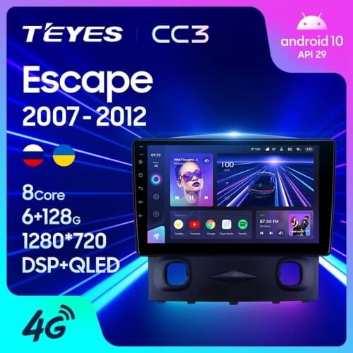 TEYES CC3 For Ford Escape 1 2007 - 2012 Car Radio Multimedia Video Player Navigation stereo GPS Android 10 No 2din 2 din dvd