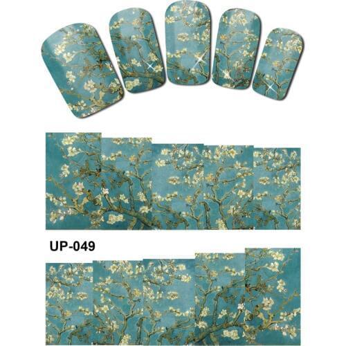 UPRETTEGO NAIL ART BEAUTY TATTOO WATER TRANSFER DECAL SLIDER OIL PAINTING VINTAGE VASE SUN FLOWER ROSE GOD MOTHER UP049-054