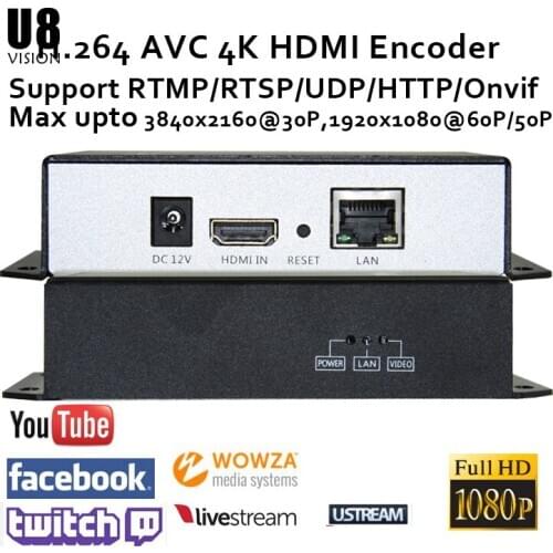 U8Vision H.264 4K HDMI Video Encoder for live streaming Broadcast support RTMP/RTSP/RTP/UDP/HTTP