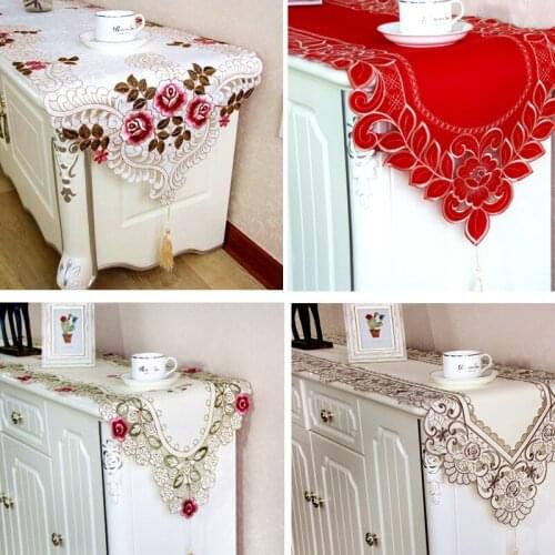 High Quality Hollow Jacquard Table Runner Tablecloth Cabinet Dresser Shoebox Cover Cloth Table Flag Bedside Towel Bed Flag D