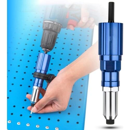 Rivet Gun Adapter for Electric Drill Cordless Riveting Tool with Wrench 100pcs Rivets 3/32'' 1/8'' 5/32'' Rivet Nuts Spare Paw