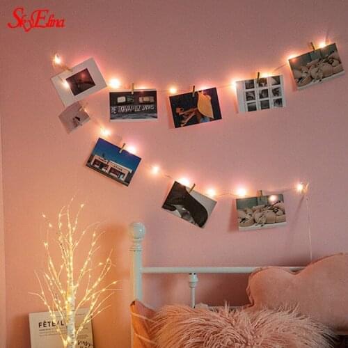 1-10M LED light photo wall clip light string Fairy Light for Photo Clip String Lights Battery Powered Indoor Outdoor Wedding 5z