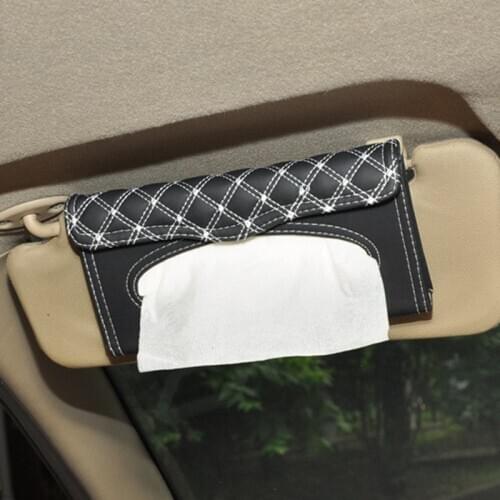 1PCs Car Visor Tissue Box Clipboard Tissue Boxes Car Accessories Hanging Napkin Holder Auto Parts Car Ornaments 2 Colors