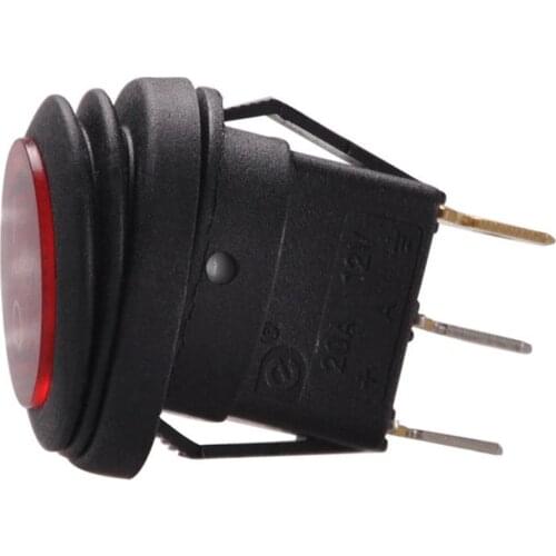 1PCS LED Round 12V 3-Pin On/Off Rocker Switch Waterproof Auto Boat