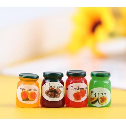 2pcs/Set Cute Food Fruit Jam Bottle Play Mini Food For Dollhouse Kitchen Toys