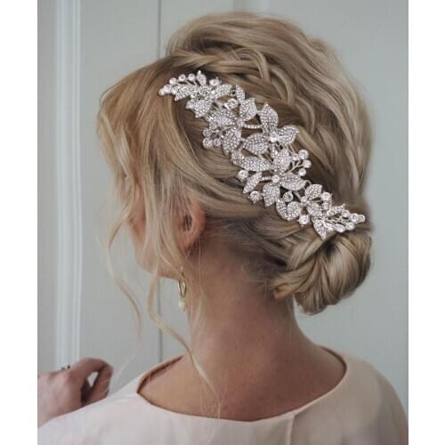 ZMHP301 Hair Accessories for Women Wedding Head Jewelry Alloy Hairbands Bridal Crowns and Tiaras Silver Hair Ornaments Pieces