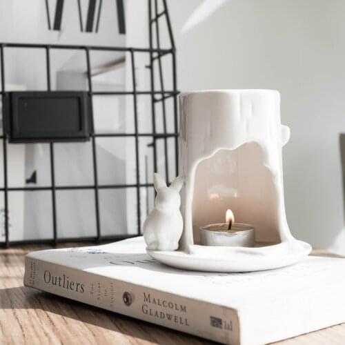 Wax Melt Aroma Lamp Oil Burner Stick Ncense Burner Ceramic Candlestick Brule Encens Quemador De Incienso Home Decoration AD50IB