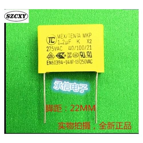 Free shipping1pcs X2 Polyproplene safety capacitor X2 125 1.2UF 275V TC feet from 22 mm