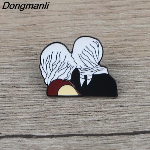 BG102 Dongmanli The Lovers enamel pins brooches lapel pin shirt backpack Art badges jewelry gift for lovers friends