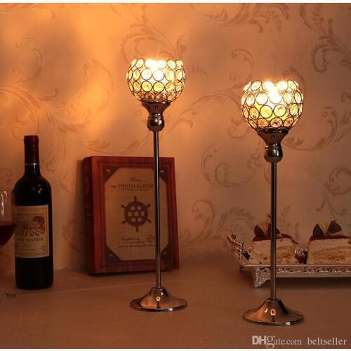 Wedding Table Centerpieces metal Candelabra Crystal Candlesticks Tealight Candle Holders for House Holiday Decoration Mothers Da