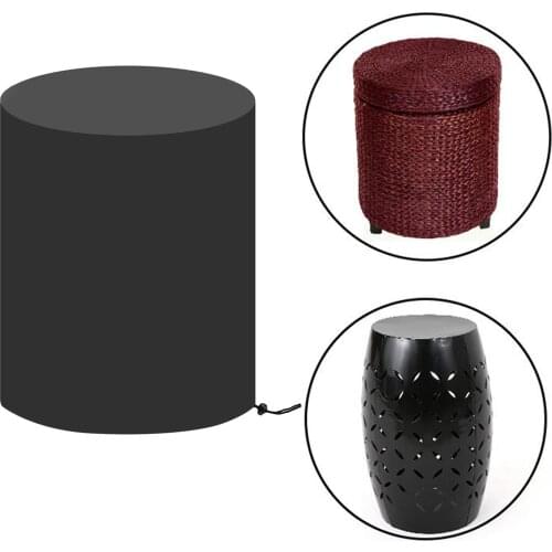 Outdoor Garden Furniture Rain Cover Black Furniture Table Waterproof Cover Round Garden Patio Dust Cover for Small Round Table