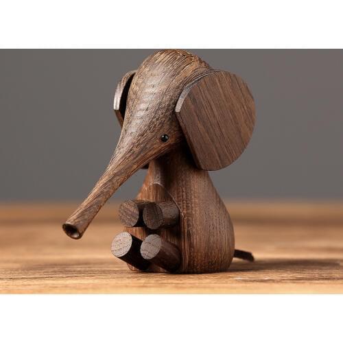 Denmark black walnut original sitting elephant model TV cabinet Home Furnishing decorative ornaments