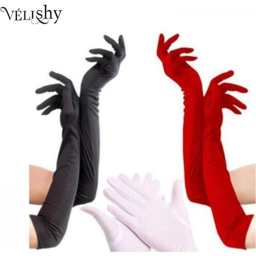 Gloves Multicolor Optional Long Opera Party Satin Satin Adult Party Long Gloves Gloves Elastic Adult Elbow Length