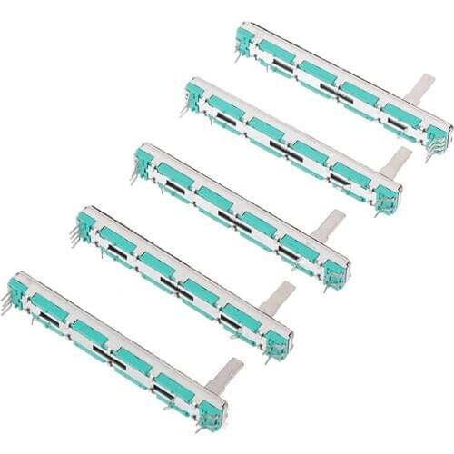 5Pcs Double 75MM Straight Slide Potentiometer B103 Mixer Fader B10K