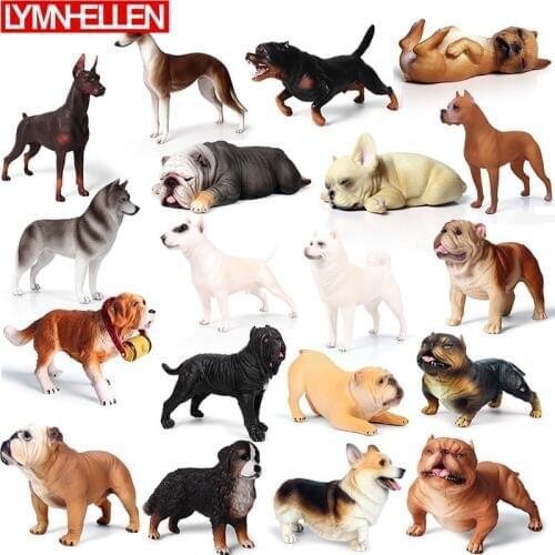 New Simulation Wild Animal Pet Dog Series Model Corgi Bulldog Shiba Inu Action Figure Collection Education Children Toys Gifts