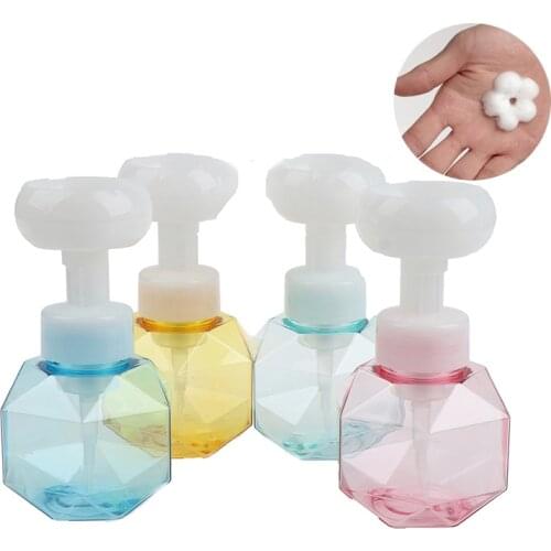 300ml flower foam bottle, press plastic bottle, flower-shaped cleansing foaming hand sanitizer, bottled handmade soap foam