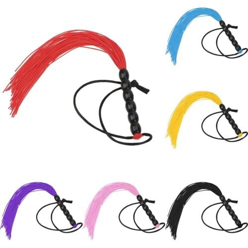Tiny Silicone Tassel Sex Toy for Women Couple Slave Game Flog Tool Spanking Whip 22cm Slap Body Strap Fetish Adult SM Roleplay