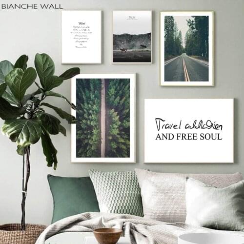 Forest Road Equestrian Inspirational Wall Art Canvas Poster Nature Landscape Print Picture Painting Modern Home Decoration