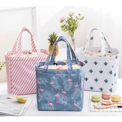 Cartoon Portable Storage Bags Lunch Bag School Student Insulated Lunch Box Cooler Handbag Pouch Dinner Container School Food