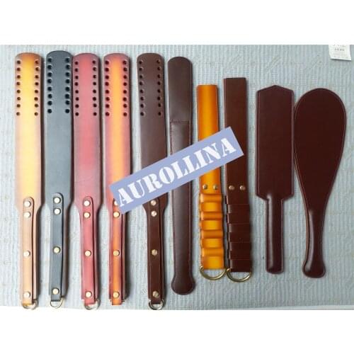 Fine Spanking Tool Set Adult Spanking Tool Kit Personalized Name Engraved GenuineLeather First Layer Cow Leather