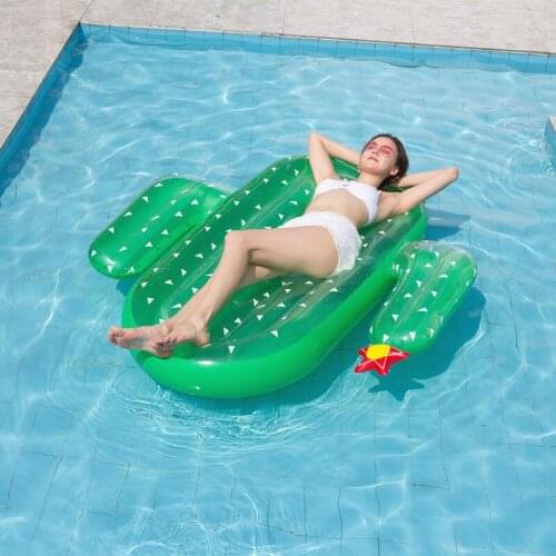 Inflatable Cactus New Floating Row PVC Thick Water Floating Bed Toy Lounge Chair Adult Swimming Ring water air lounger mattress