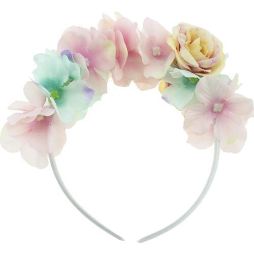 1PCS Hair Hoop Rose Flower Petals Girl Hair Band Children Birthday Party Holiday Seaside Hair Accessories Photo Props