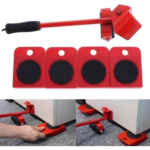 5pcs/set Furniture Jack Lifter Easy Moving Sliders Heavy Furniture Appliance Moving Lifting System Tools Furniture Jack Lifter