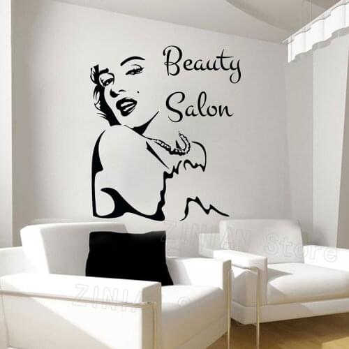 Sexy Fashion Poster Beauty Salon Wall Stickers Girl Face Decal Vinyl Decals Girls Bedroom Art Home Wall Decor Wallpaper Z425