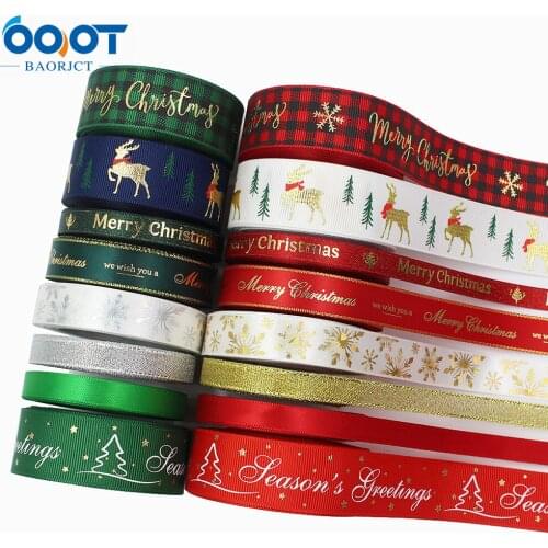 3/8'' and1" Christmas Grosgrain Ribbon 10 yards DIY handmade clothing accessories Headwear Gift packaging decoration