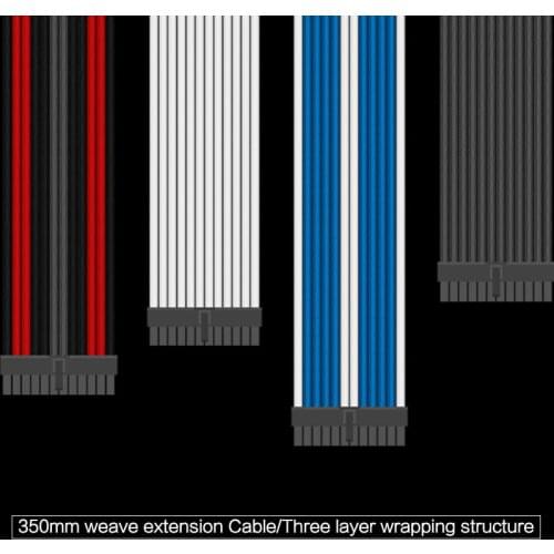 Universal Compatibility Desktop Computer Power Supply 24PIN CPU GPU Soft Weave Extension Cables Kit For DIY MOD Colorful Adapter