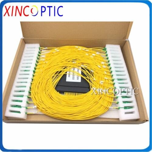 FTTH 1*64 Fiber PLC Splitter,ABS Box,Dia:2.0mm,0.5/1/1.5M,GPON EPON 1x64 ABS Box PLC Fiber Module with LCAPC Connector
