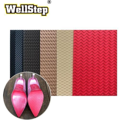 WELLSTEP 1Pair Shoe Sole Repair Sheet Heel Forefoot Outsole Rubber Half Pad Cushion Grip Care Replacement Non Slip Anti Skid Mat