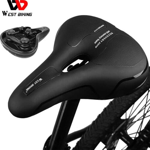 WEST BIKING MTB Bike Saddle Comfortable Mountain Bicycle Saddle Non-slip Shock Absorption Cycling Hollow Seat Bike Accessories
