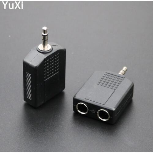 YuXi Stereo Audio Plug jack Converter Adapter 3.5mm male to Double 6.35mm Female Stereo Y Splitter Audio Jack Adapter