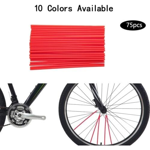 75 PCS Bike Bicycle Spoke Skins Covers Bike Spoke Protector Motorcycle Motocross Dirt Bike Wheel Rim Spoke Wraps Protector Kit