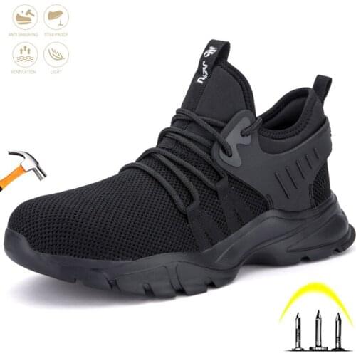 Safety Work Shoes Men Steel Toe Cap Industry Non-slip Anti-piercing Boots Breathable Light Comfor Sport Casual Sneakers Fashion