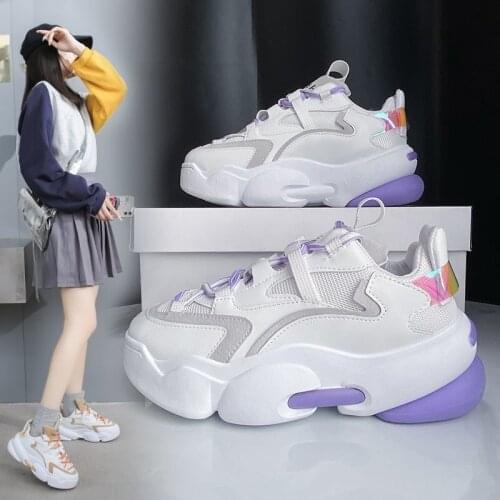 2021 NEw Fashion Women Lightweight Sneakers Shoes Outdoor Breathable Comfort Lace Up Ladies Platform Trainers Female Casual Shoe