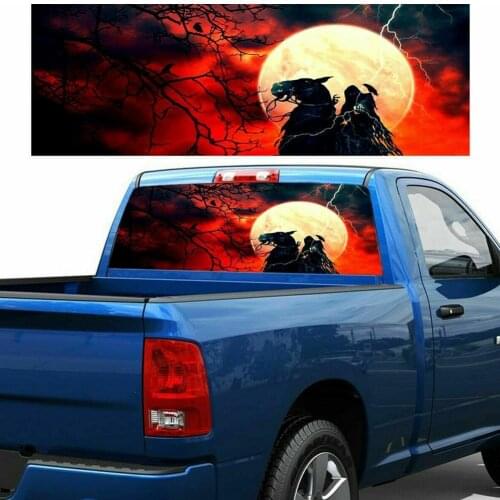 Animal Pattern Wolf Decal 3D Rear Window Sticker Decal Decals One Material Way Sticker For Car Vision H3Q5