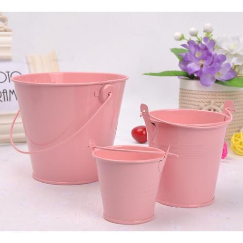 1 pcs Small iron bucket mini bucket bathroom kitchen household waterer outdoor garden watering flower container gadget